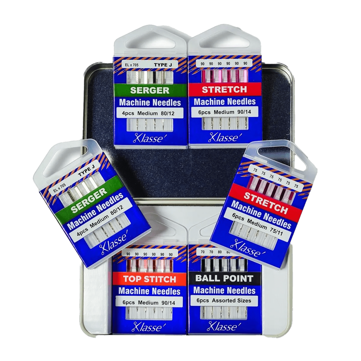 Klasse 6PC Serger EL705 Needle Variety Tin - Cathey's Sewing & Vacuum