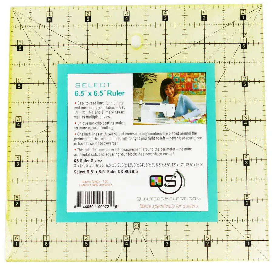 Quilters Select 6.5&quot;x6.5&quot; Non - Slip Ruler - Cathey&#39;s Sewing &amp; Vacuum