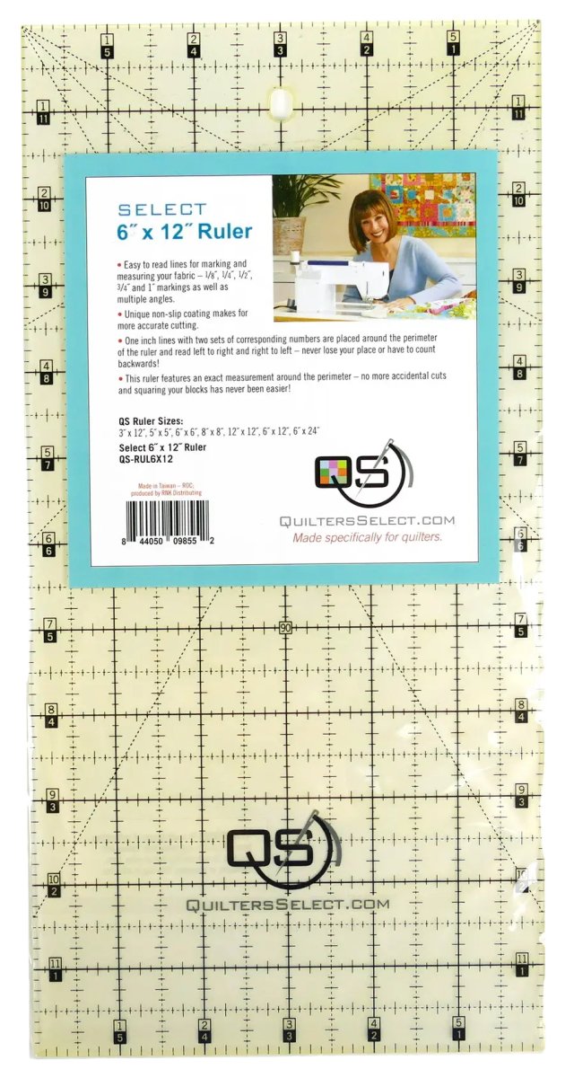 Quilters Select 6&quot;x12&quot; Non - Slip Ruler - Cathey&#39;s Sewing &amp; Vacuum