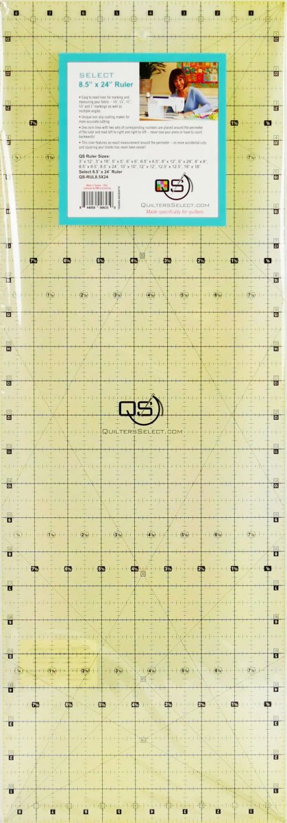 Quilters Select 8.5&quot;x24&quot; Non - Slip Ruler - Cathey&#39;s Sewing &amp; Vacuum