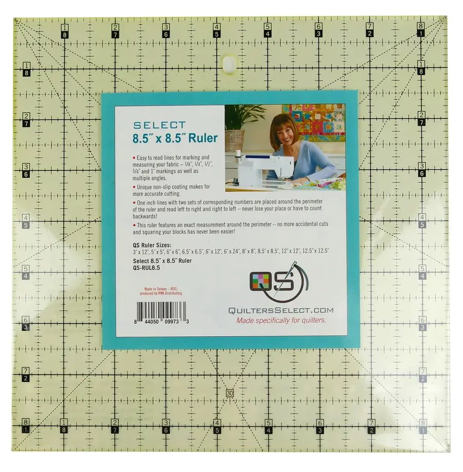 Quilters Select 8.5&quot;x8.5&quot; Non - Slip Ruler - Cathey&#39;s Sewing &amp; Vacuum