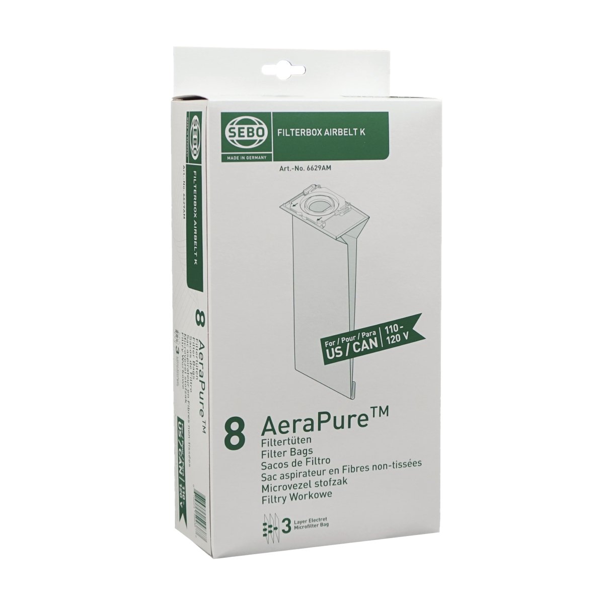 SEBO AIRBELT K Series Filter Bags - Cathey's Sewing & Vacuum